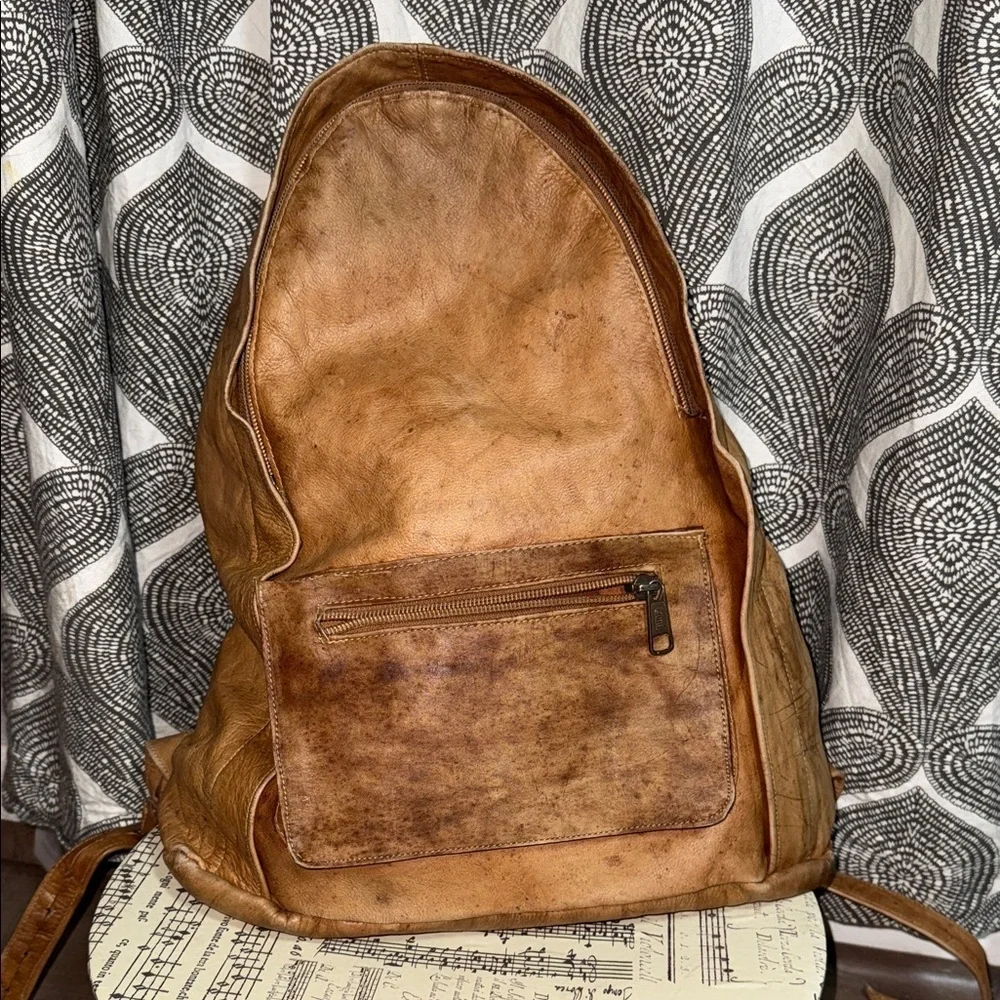Vtg L.L. Bean 70s/80s Full Leather Continental Rucksack Backpack | Farfalla